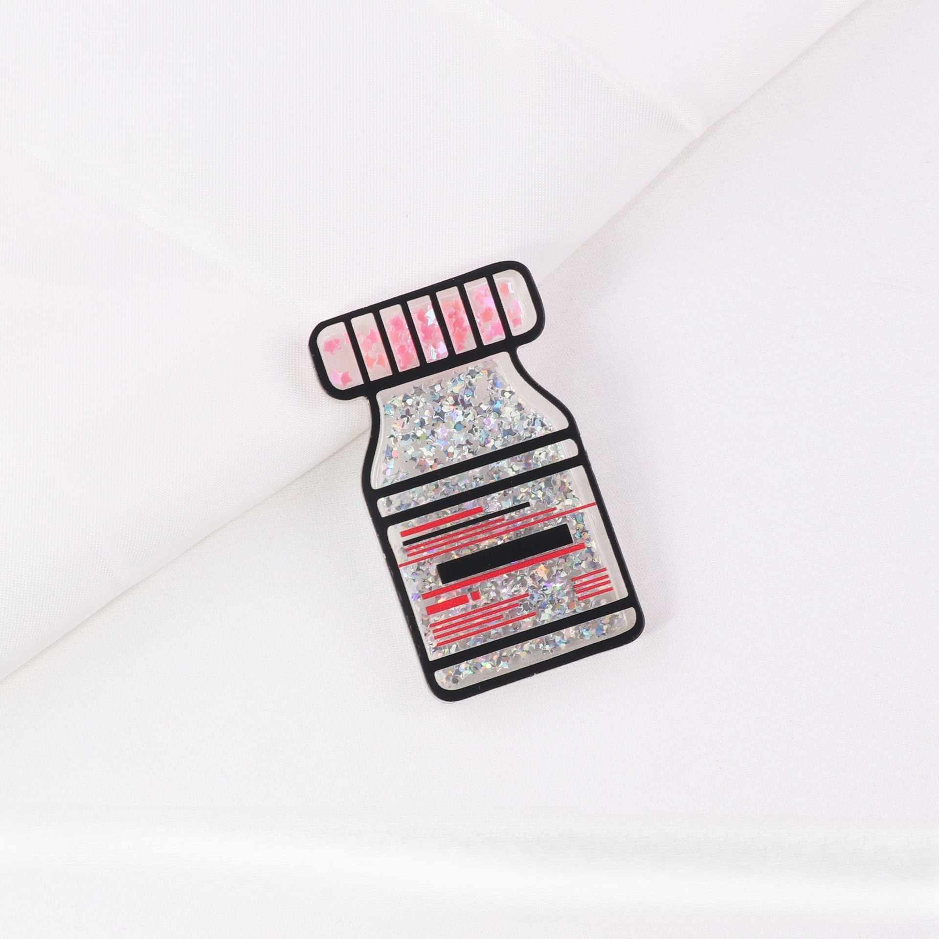 Wholesale 10PCS FlatBack Medical Clothes Quicksand Acrylic Bag Pin Patch DIY Accessories